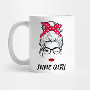 June Girl Woman Lady Wink Eye  Face Birthday Gift Mug